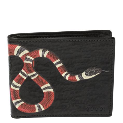 black snake bifold gucci wallet|GUCCI Kingsnake Black Bifold Wallet .